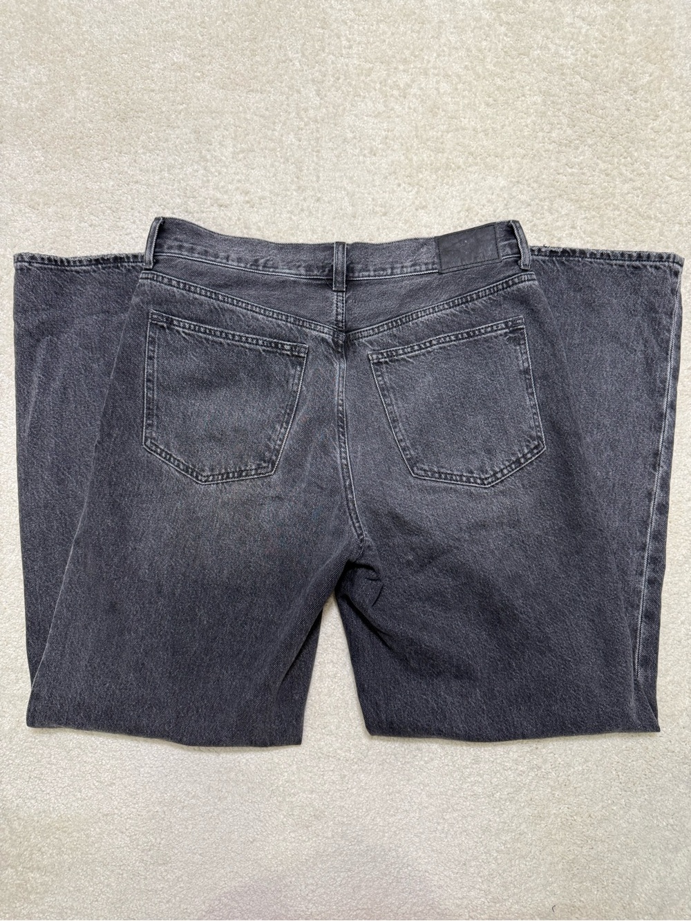 Madewell Low Slung Baggy Denim Jeans Washed Black Kingswood Wash Rigid Size 27 4 - Picture 4 of 14